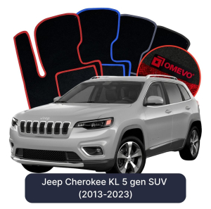 Velúrové autokoberce OMEVO pre Jeep Cherokee KL 5 gen SUV (2013-2023)