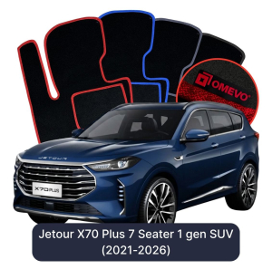 Velúrové autokoberce OMEVO pre Jetour X70 Plus 7 mest 1 gen SUV (2021-2026)