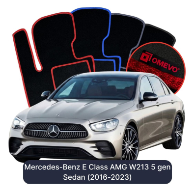 Velúrové autokoberce OMEVO pre Mercedes-Benz Triedy E AMG W213 5 gen Sedan (2016-2023)