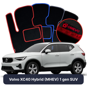 Velúrové autokoberce OMEVO pre Volvo XC40 Hybrid (MHEV) 1 gen SUV (2017-2025)