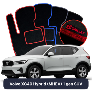 Velúrové autokoberce OMEVO pre Volvo XC40 Hybrid (MHEV) 1 gen SUV (2017-2025)