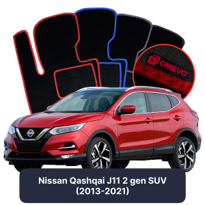 Velúrové autokoberce OMEVO pre Nissan Qashqai J11 2 gen SUV (2013-2021)