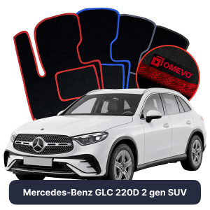 Velúrové autokoberce OMEVO pre Mercedes-Benz GLC 220D 2 gen SUV (2022-2025)
