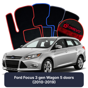 Velúrové autokoberce OMEVO pre Ford Focus 3 gen Kombi (2010-2019)