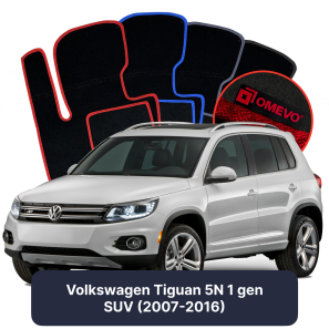 Velúrové autokoberce OMEVO pre Volkswagen Tiguan 5N 1 gen SUV (2007-2016)