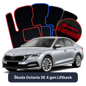 Velúrové autokoberce OMEVO pre Škoda Octavia 5E 4 gen Liftback (2019-2025)