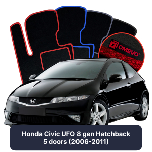 Velúrové autokoberce OMEVO pre Honda Civic UFO 8 gen Hatchback 5 dverí (2006-2011)