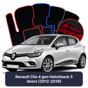 Velúrové autokoberce OMEVO pre Renault Clio 4 gen Hatchback 5 dverí (2012-2019)