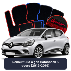 Velúrové autokoberce OMEVO pre Renault Clio 4 gen Hatchback 5 dverí (2012-2019)