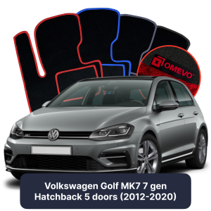 Velúrové autokoberce OMEVO pre Volkswagen Golf MK7 7 gen Hatchback 5 dverí (2012-2020)