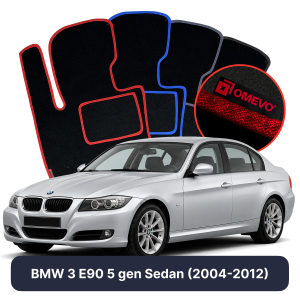 Velúrové autokoberce OMEVO pre BMW 3 E90 5 gen Sedan (2004-2012)