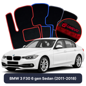 Velúrové autokoberce OMEVO pre BMW 3 F30 6 gen Sedan (2011-2018)