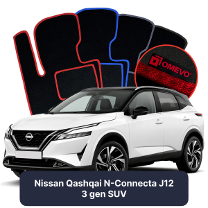 Velúrové autokoberce OMEVO pre Nissan Qashqai N-Connecta J12 3 gen SUV (2021-2026)