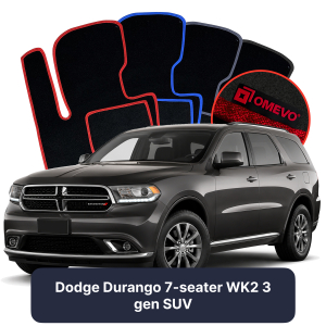 Velúrové autokoberce OMEVO pre Dodge Durango 7-miestny WK2 3 gen SUV (2010-2025)