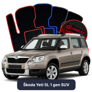 Velúrové autokoberce OMEVO pre Škoda Yeti 5L 1 gen SUV (2009-2017)