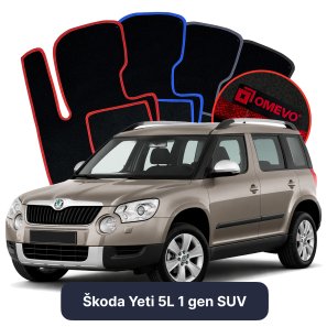 Velúrové autokoberce OMEVO pre Škoda Yeti 5L 1 gen SUV (2009-2017)