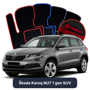 Velúrové autokoberce OMEVO pre Škoda Karoq NU7 1 gen SUV (2017-2025)