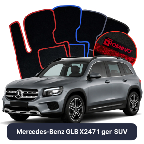 Velúrové autokoberce OMEVO pre Mercedes-Benz GLB X247 1 gen SUV (2019-2025)
