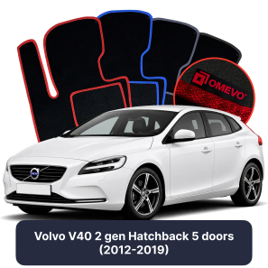 Velúrové autokoberce OMEVO pre Volvo V40 2 gen Hatchback 5 dverí (2012-2019)