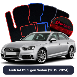 Velúrové autokoberce OMEVO pre Audi A4 B9 5 gen Sedan (2015-2024)