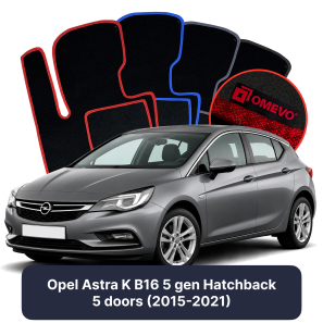 Velúrové autokoberce OMEVO pre Opel Astra K B16 5 gen Hatchback 5 dverí (2015-2021)