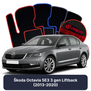Velúrové autokoberce OMEVO pre Škoda Octavia 5000 3 gen Liftback (2013-2020)