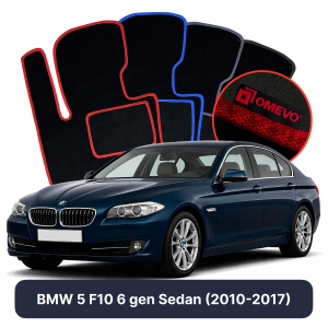 Velúrové autokoberce OMEVO pre BMW 5 F10 6 gen Sedan (2010-2017)