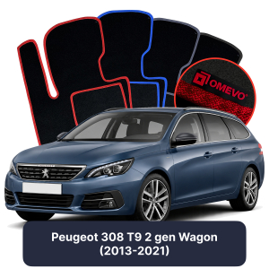 Velúrové autokoberce OMEVO pre Peugeot 308 T9 2 gen Kombi (2013-2021)