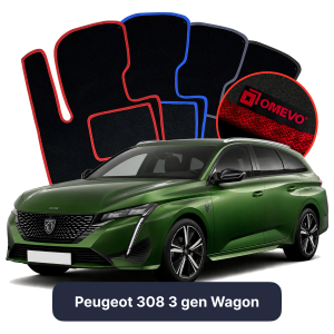 Velúrové autokoberce OMEVO pre Peugeot 308 3 gen Kombi (2021-2025)