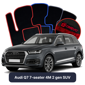 Velúrové autokoberce OMEVO pre Audi Q7 7-miestny 4M 2 gen SUV (2015-2025)