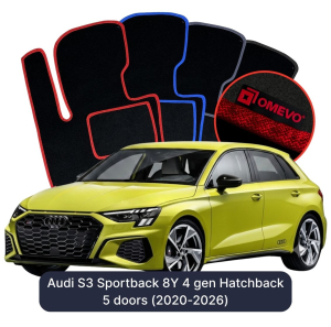 Velúrové autokoberce OMEVO pre Audi S3 Sportback 8Y 4 gen Hatchback 5 dverí (2020-2025)