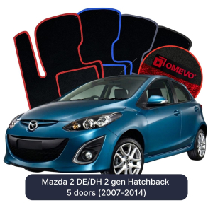 Velúrové autokoberce OMEVO pre Mazda 2 DE/DH 2 gen Hatchback 5 dverí (2007-2014)