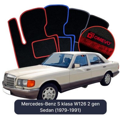 Velúrové autokoberce OMEVO pre Mercedes-Benz S klasa W126 2 gen Sedan (1979-1991)