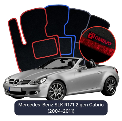 Velúrové autokoberce OMEVO pre Mercedes-Benz SLK R171 2 gen Cabrio (2004-2011)