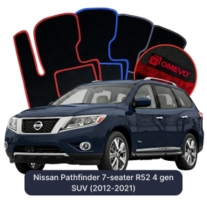 Velúrové autokoberce OMEVO pre Nissan Pathfinder 7-miestny R52 4 gen SUV (2013-2021)