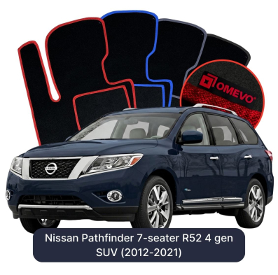 Velúrové autokoberce OMEVO pre Nissan Pathfinder 7-miestny R52 4 gen SUV (2013-2021)