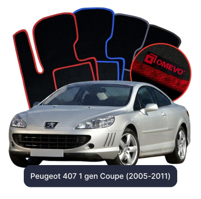 Velúrové autokoberce OMEVO pre Peugeot 407 1 gen Coupe (2005–2011)
