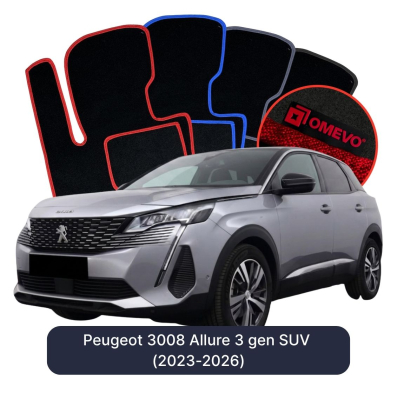 Velúrové autokoberce OMEVO pre Peugeot 3008 Allure 3 gen SUV (2023-2026)