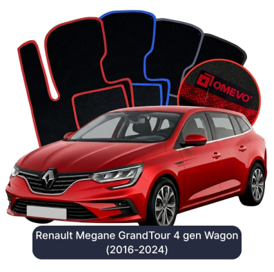 Velúrové autokoberce OMEVO pre Renault Megane GrandTour 4 gen Kombi (2016-2024)