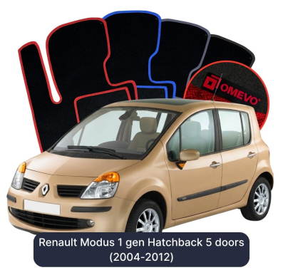 Velúrové autokoberce OMEVO pre Renault Modus 1 gen Hatchback 5 dverí (2004-2012)