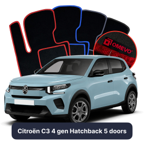 Velúrové autokoberce OMEVO pre Citroën C3 4 gen Hatchback 5 dverí (2024-2025)