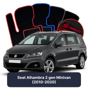 Velúrové autokoberce OMEVO pre Seat Alhambra 2 gen Minivan (2010-2020)