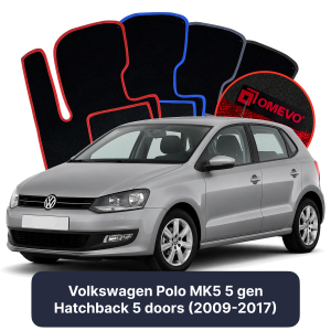 Velúrové autokoberce OMEVO pre Volkswagen Polo MK5 5 gen Hatchback 5 dverí (2009-2017)