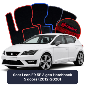 Velúrové autokoberce OMEVO pre Seat Leon FR 5F 3 gen Hatchback 5 dverí (2012-2020)