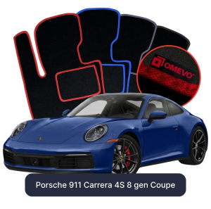 Velúrové autokoberce OMEVO pre Porsche 911 Carrera 4S 8 gen Kupé (2019-2025)