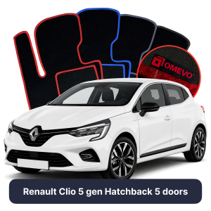 Velúrové autokoberce OMEVO pre Renault Clio 5 gen Hatchback 5 dverí (2019-2024)