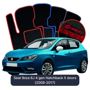 Velúrové autokoberce OMEVO pre Seat Ibiza 6J 4 gen Hatchback 5 dverí (2008-2017)