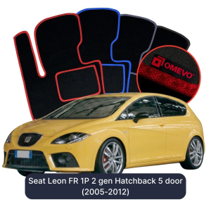 Velúrové autokoberce OMEVO pre Seat Leon FR 1P 2 gen Hatchback 5 dverí (2005-2012)