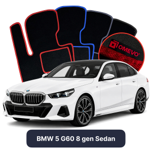 Velúrové autokoberce OMEVO pre BMW 5 G60 8 gen Sedan (2023-2025)
