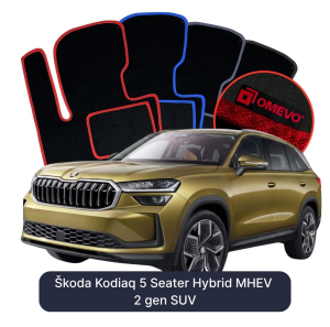 Velúrové autokoberce OMEVO pre Škoda Kodiaq 5-osobový Hybrid MHEV 2 gen SUV (2024-2025)